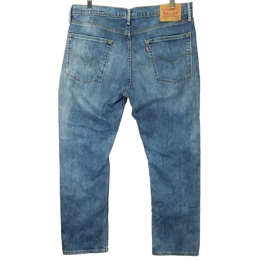 Levi's 513 Jeans Men's Sz 36 Blue fits(38x29) Slim Straight Stretch Dark Wash